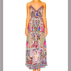 Camilla Kalbelia Queen Pink Long Dress with Tie Front